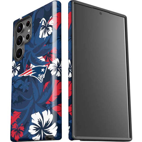 NFL New England Patriots Tropical Print Galaxy S23 Ultra Pro Case