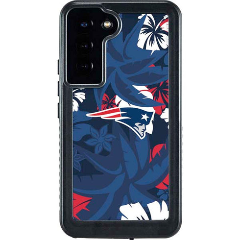 NFL New England Patriots Tropical Print Galaxy S24 Plus Waterproof Case