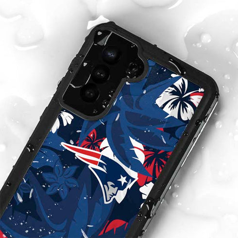 NFL New England Patriots Tropical Print Galaxy S24 Plus Waterproof Case
