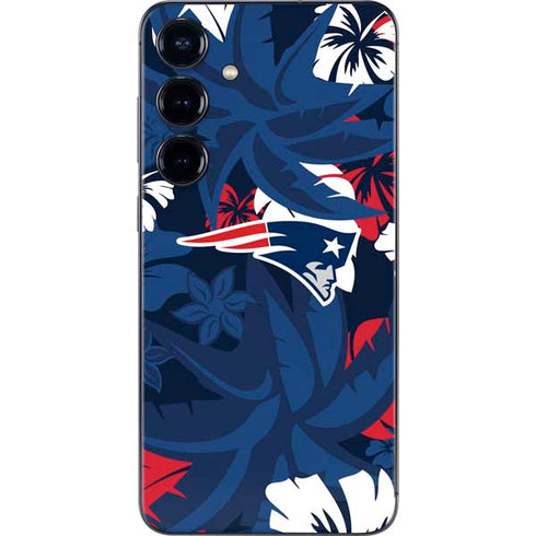 NFL New England Patriots Tropical Print Galaxy S24 Skin