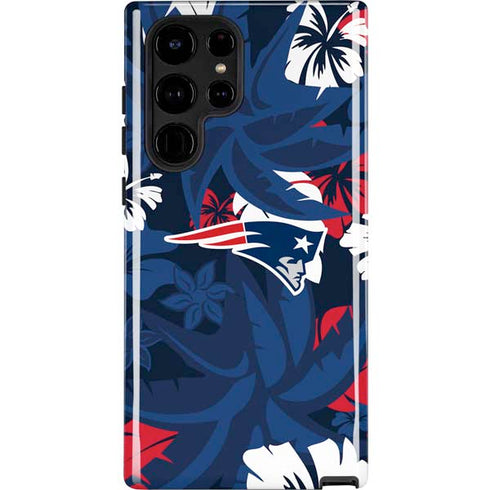 NFL New England Patriots Tropical Print Galaxy S25 Ultra Impact Case