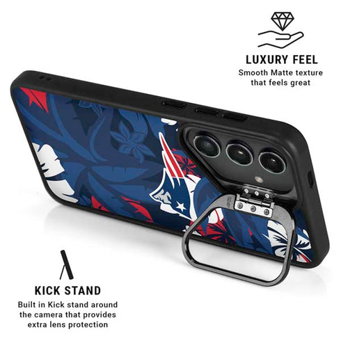 NFL New England Patriots Tropical Print Galaxy S24 Ultra Kickstand Case