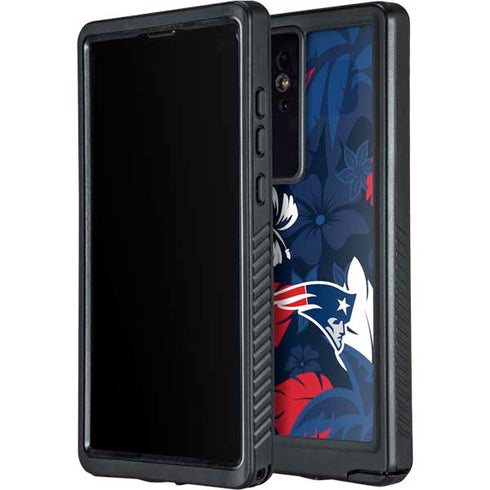 NFL New England Patriots Tropical Print Galaxy S24 Ultra Waterproof Case