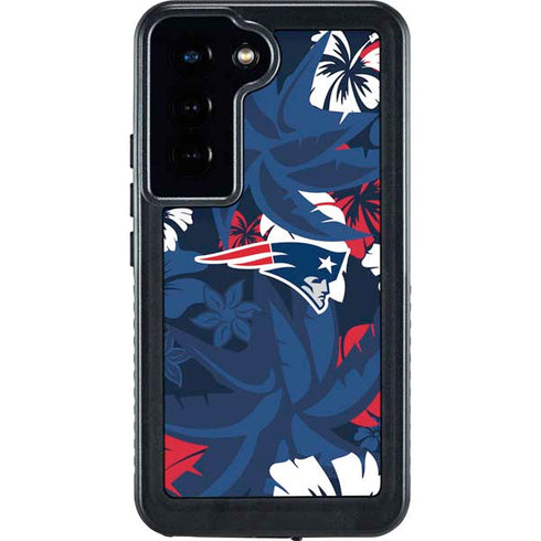 NFL New England Patriots Tropical Print Galaxy S24 Waterproof Case