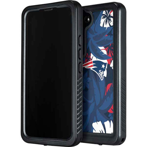 NFL New England Patriots Tropical Print Galaxy S24 Waterproof Case