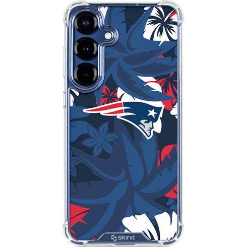 NFL New England Patriots Tropical Print Galaxy S25 Plus Clear Case