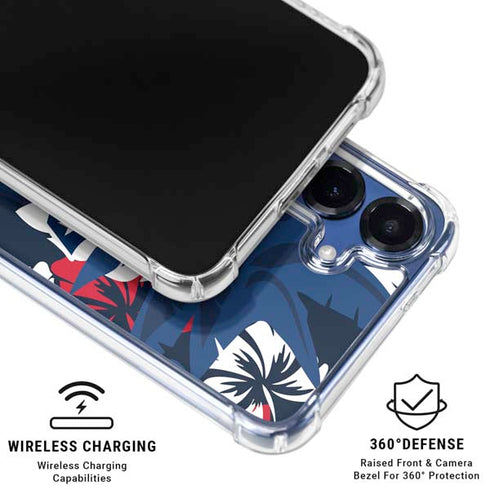 NFL New England Patriots Tropical Print Galaxy S25 Plus Clear Case