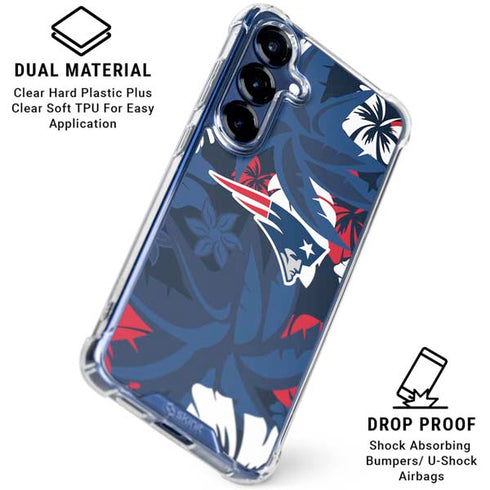 NFL New England Patriots Tropical Print Galaxy S25 Plus Clear Case