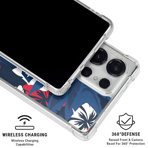 NFL New England Patriots Tropical Print Galaxy S25 Ultra Clear Case