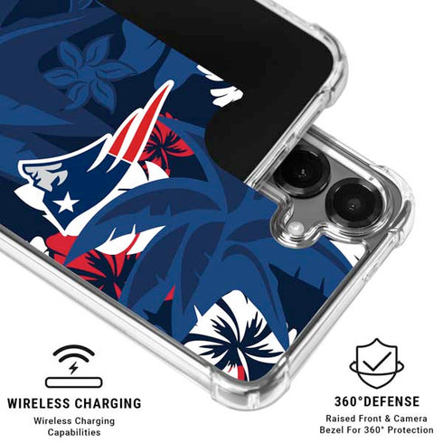 NFL New England Patriots Tropical Print Galaxy S26 Clear Case