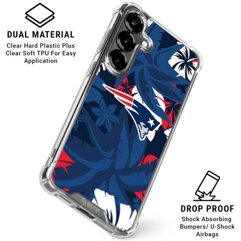 NFL New England Patriots Tropical Print Galaxy S26 Clear Case