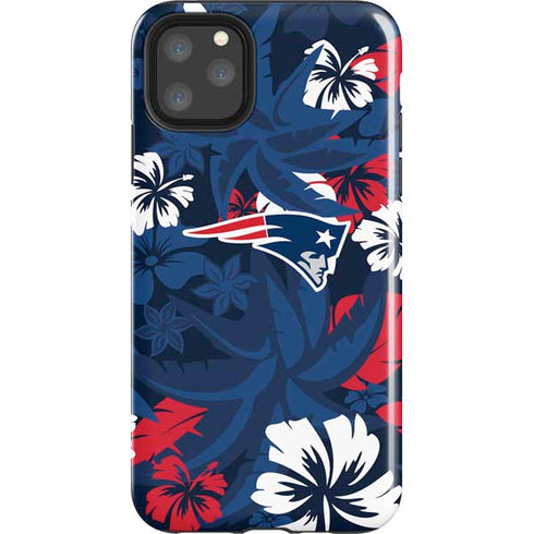 NFL New England Patriots Tropical Print iPhone Cases