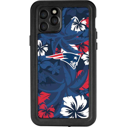 NFL New England Patriots Tropical Print iPhone 11 Pro Waterproof Case
