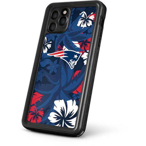 NFL New England Patriots Tropical Print iPhone 11 Pro Waterproof Case
