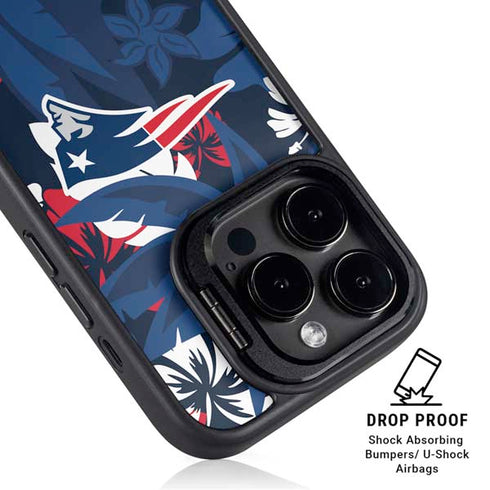 NFL New England Patriots Tropical Print iPhone 14 Pro Max Kickstand Case