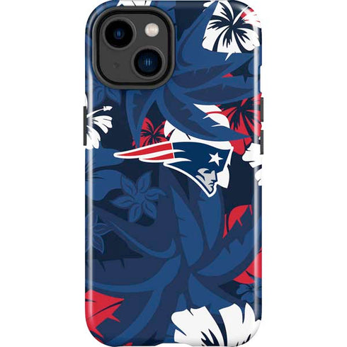 NFL New England Patriots Tropical Print iPhone 15 Impact Case