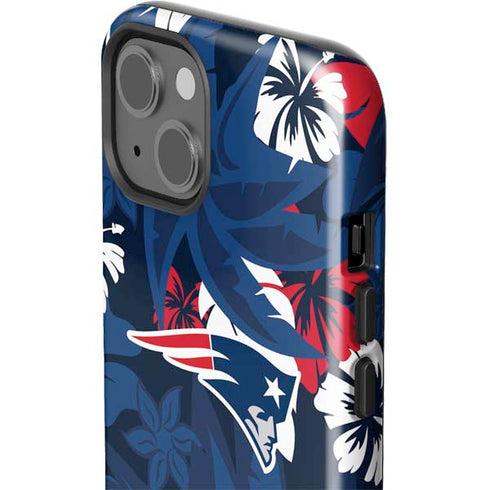 NFL New England Patriots Tropical Print iPhone 15 Impact Case