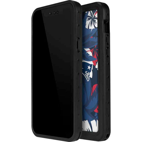 NFL New England Patriots Tropical Print iPhone 15 Pro Waterproof Case