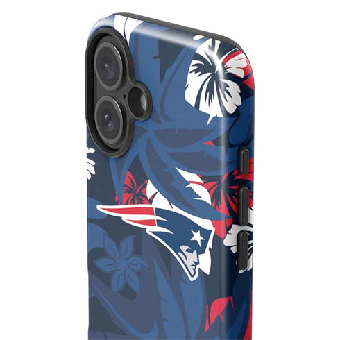 NFL New England Patriots Tropical Print iPhone 16 Impact Case