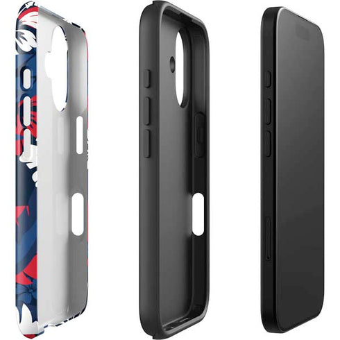 NFL New England Patriots Tropical Print iPhone 16 Plus Impact Case