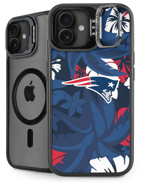 NFL New England Patriots Tropical Print iPhone 16 Plus Kickstand Case