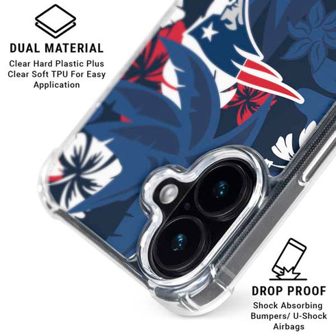 NFL New England Patriots Tropical Print iPhone 16 Plus MagSafe Case