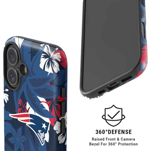 NFL New England Patriots Tropical Print iPhone 16 Plus Magsafe Impact Case