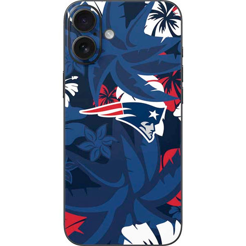 NFL New England Patriots Tropical Print iPhone 16 Plus Skin