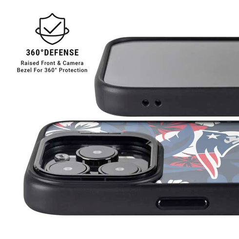 NFL New England Patriots Tropical Print iPhone 16 Pro Kickstand Case