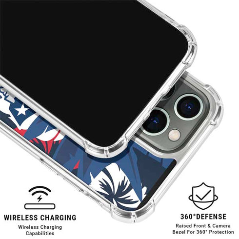 NFL New England Patriots Tropical Print iPhone 16 Pro Max Clear Case