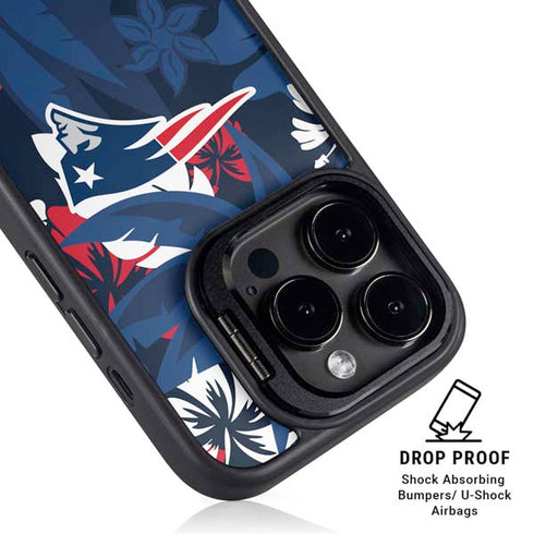 NFL New England Patriots Tropical Print iPhone 16 Pro Max Kickstand Case