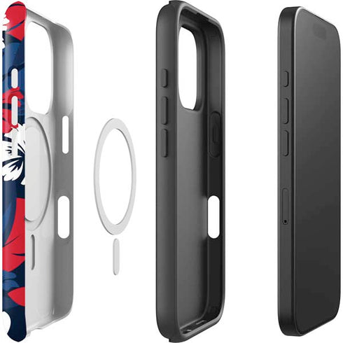 NFL New England Patriots Tropical Print iPhone 16 Pro Max Magsafe Impact Case