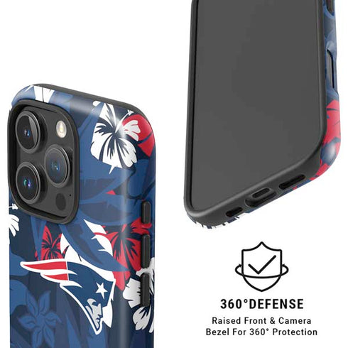 NFL New England Patriots Tropical Print iPhone 16 Pro Max Magsafe Impact Case