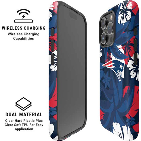 NFL New England Patriots Tropical Print iPhone 16 Pro Max Magsafe Impact Case