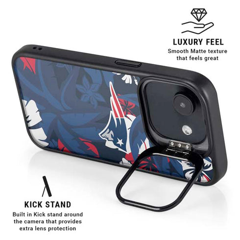 NFL New England Patriots Tropical Print iPhone 16e Kickstand Case