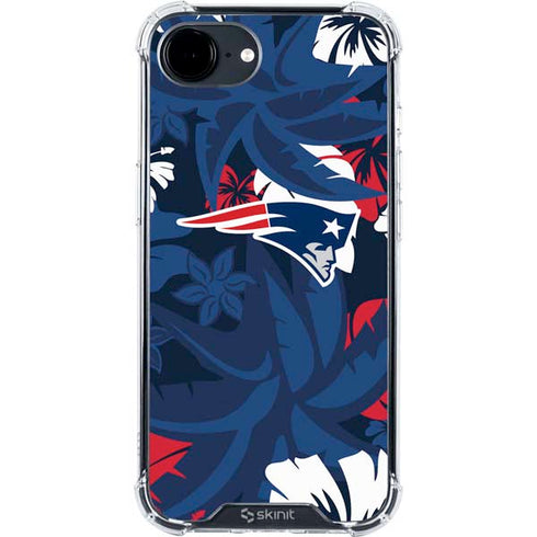 NFL New England Patriots Tropical Print iPhone 16e Clear Case