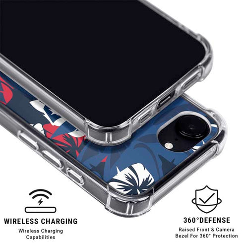 NFL New England Patriots Tropical Print iPhone 16e Clear Case