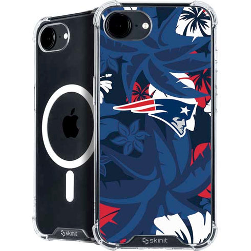 NFL New England Patriots Tropical Print iPhone 16e MagSafe Case