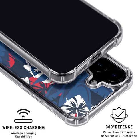 NFL New England Patriots Tropical Print iPhone 17 Clear Case