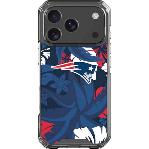 NFL New England Patriots Tropical Print iPhone 18 Pro Clear Case