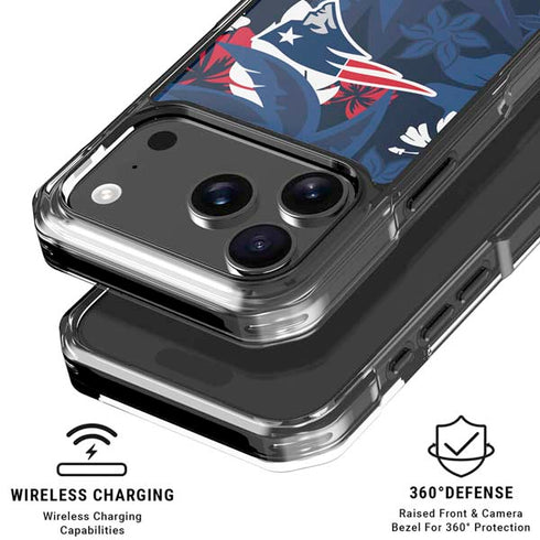 NFL New England Patriots Tropical Print iPhone 18 Pro Clear Case