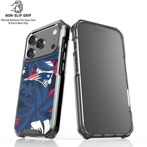 NFL New England Patriots Tropical Print iPhone 18 Pro Clear Case