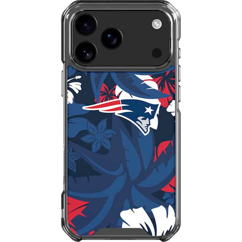 NFL New England Patriots Tropical Print iPhone 18 Pro Max Clear Case