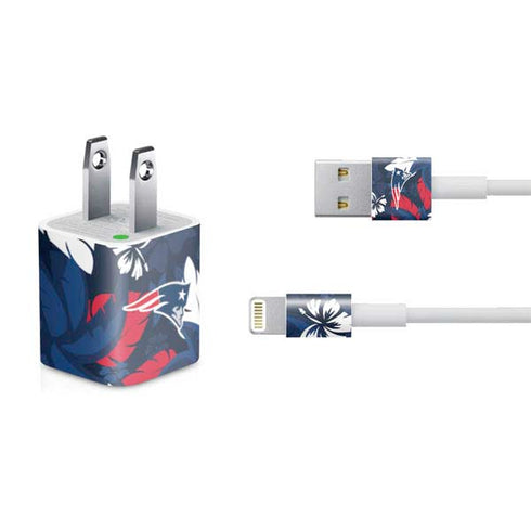 NFL New England Patriots Tropical Print iPhone Charger (5W USB) Skin