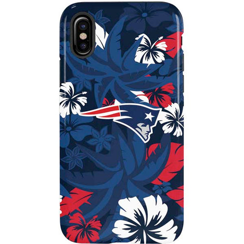 NFL New England Patriots Tropical Print iPhone X Pro Case