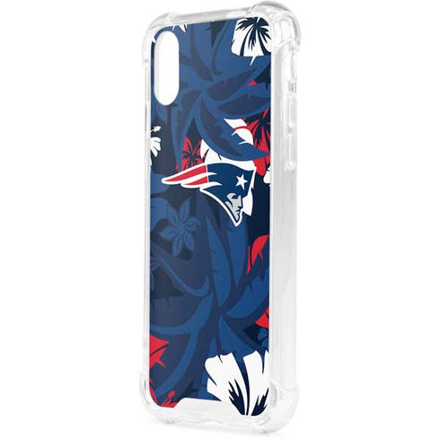 NFL New England Patriots Tropical Print iPhone XS Clear Case