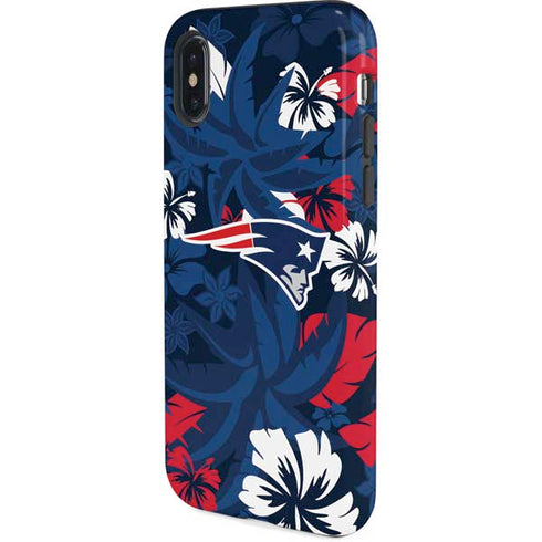 NFL New England Patriots Tropical Print iPhone XS Pro Case