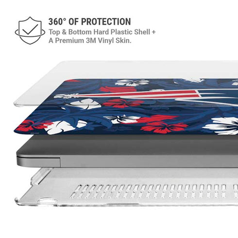 NFL New England Patriots Tropical Print MacBook Pro 14in (2021-24) Case plus Skin