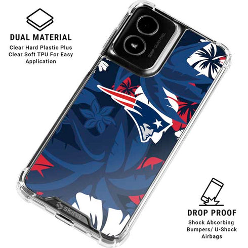 NFL New England Patriots Tropical Print Moto G Power 5G (2024) Clear Case