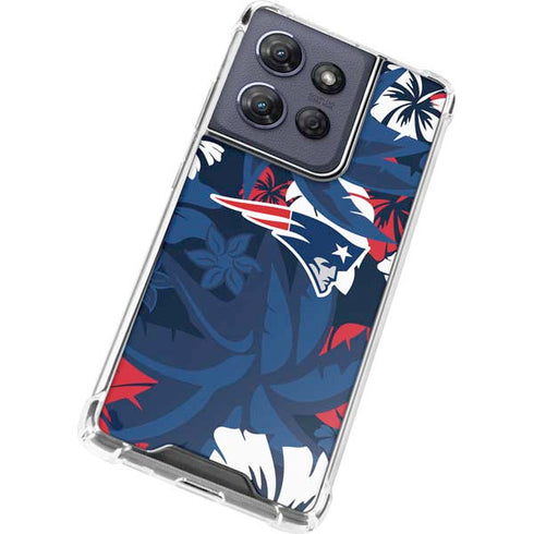 NFL New England Patriots Tropical Print Moto G Stylus 5G (2025) Clear Case